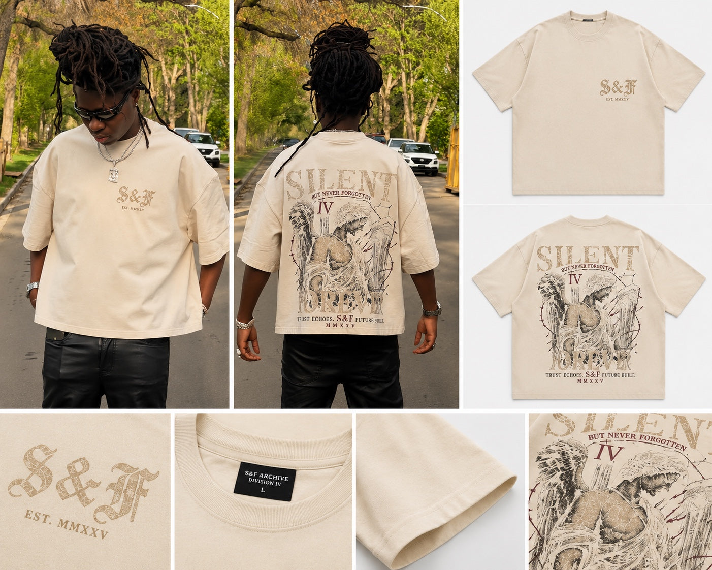 S&F Silence Forever Tee – Bone PRE-ORDER