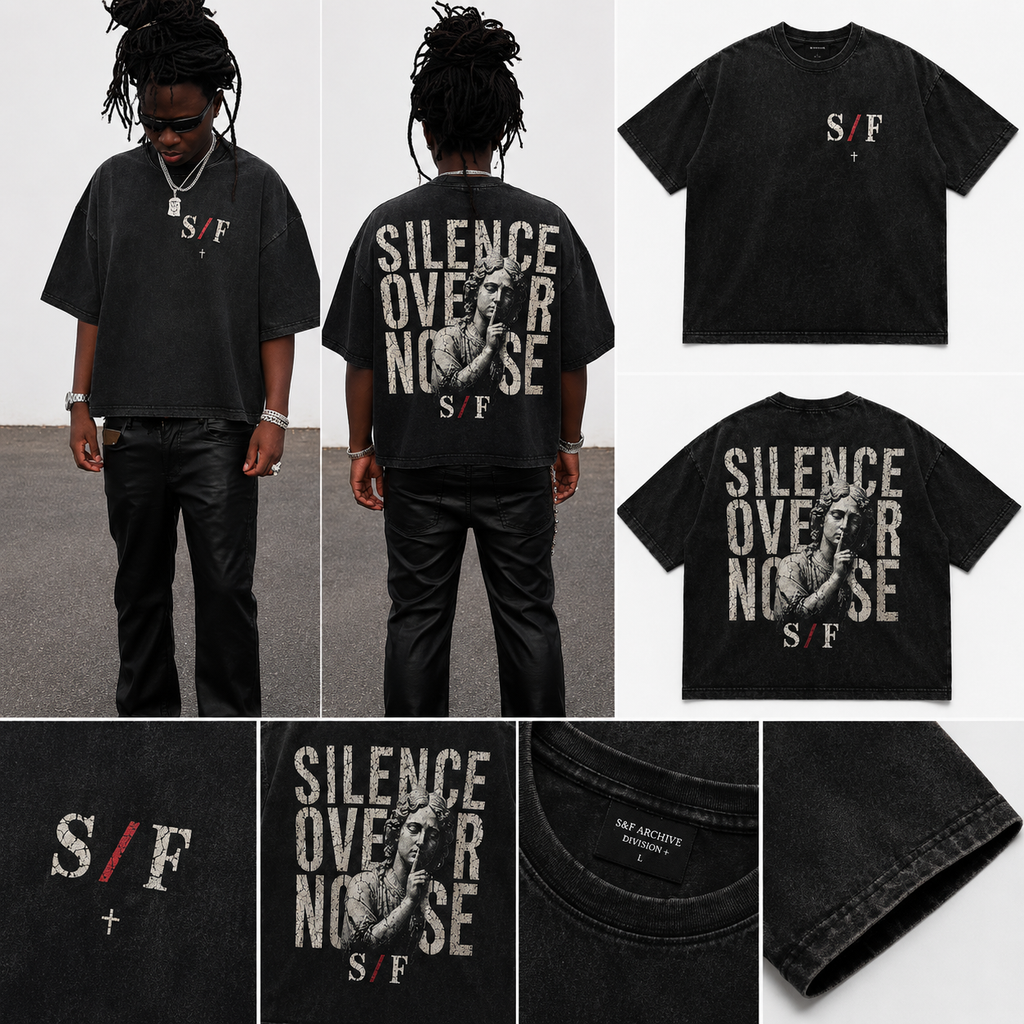 S&F Silence Over Noise Tee - Washed Black