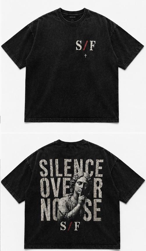 S&F Silence Over Noise Tee - Washed Black