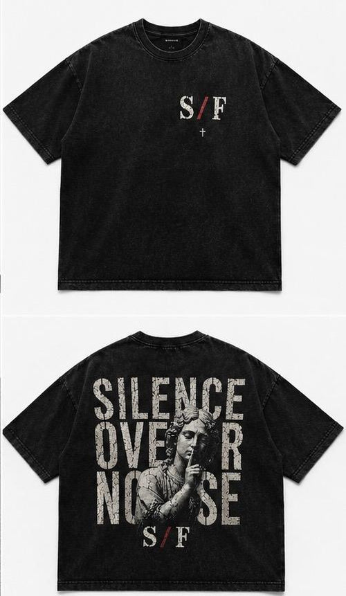 S&F Silence Over Noise Tee - Washed Black